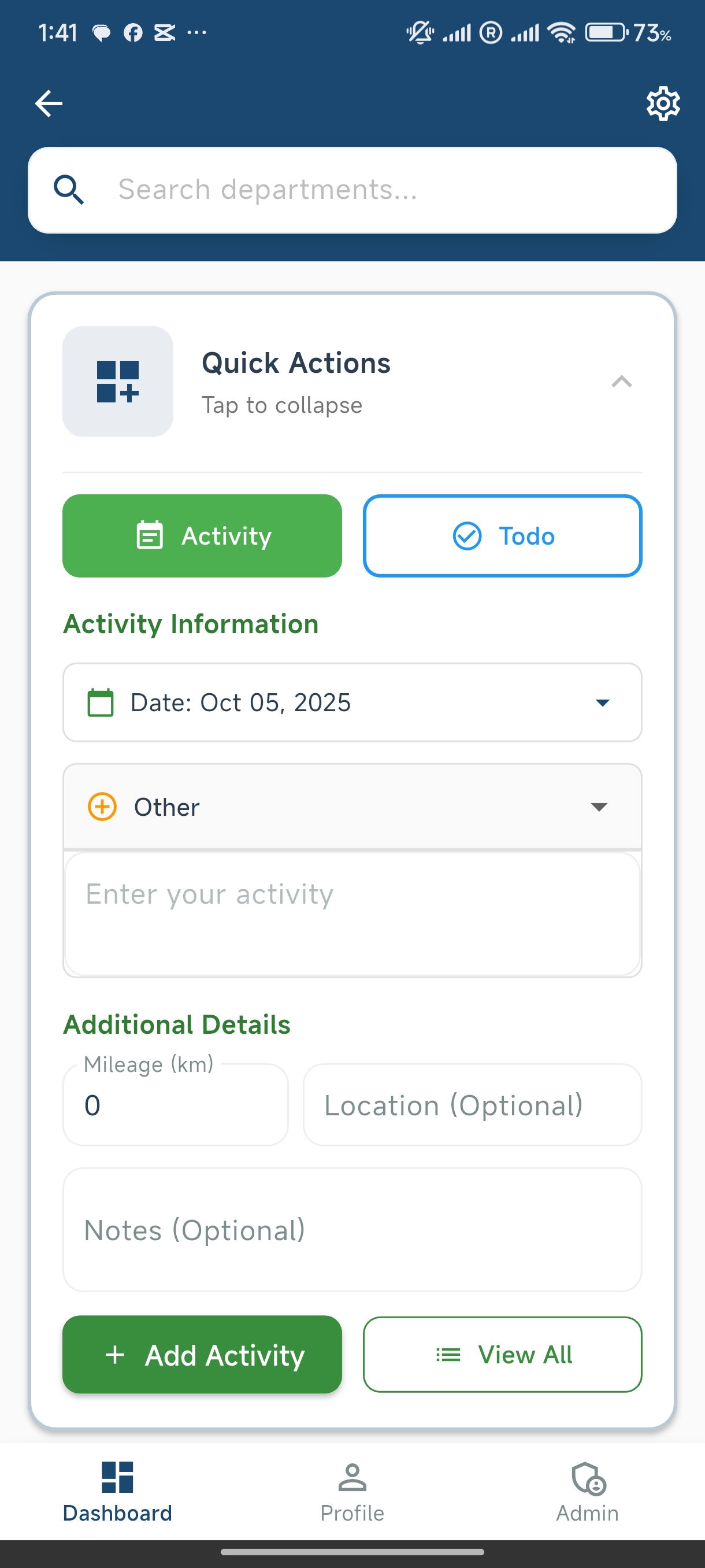 Navigation and profile